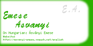 emese asvanyi business card